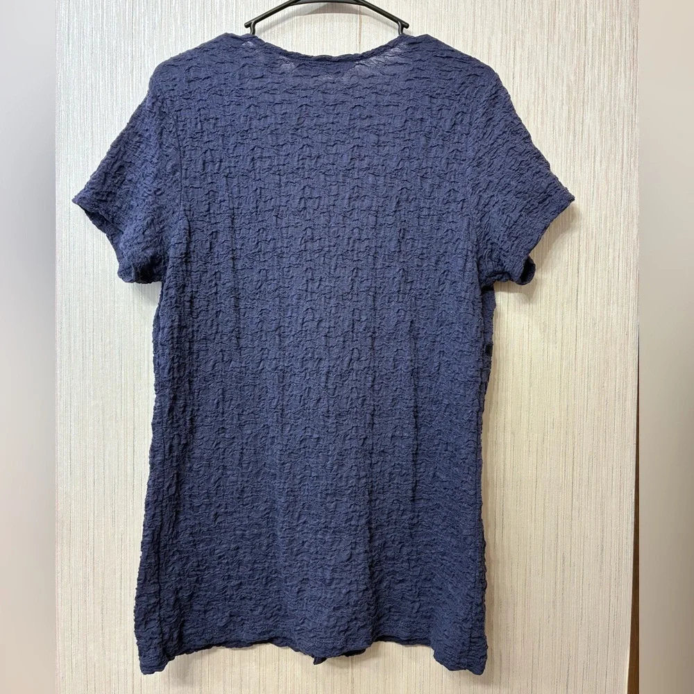 NWT Vintage Swift by Avenue 14/16 Plus Navy Blue Textured Tie Front Cardigan Top - Picture 3 of 5